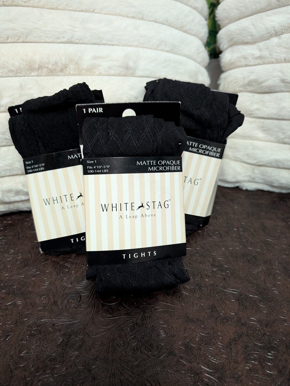 White Stag Black Matte Opaque Women's Tights - Pack of 3